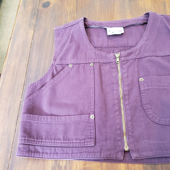Vintage Monique Fashions purple vest size 10 - Picture 2 of 6